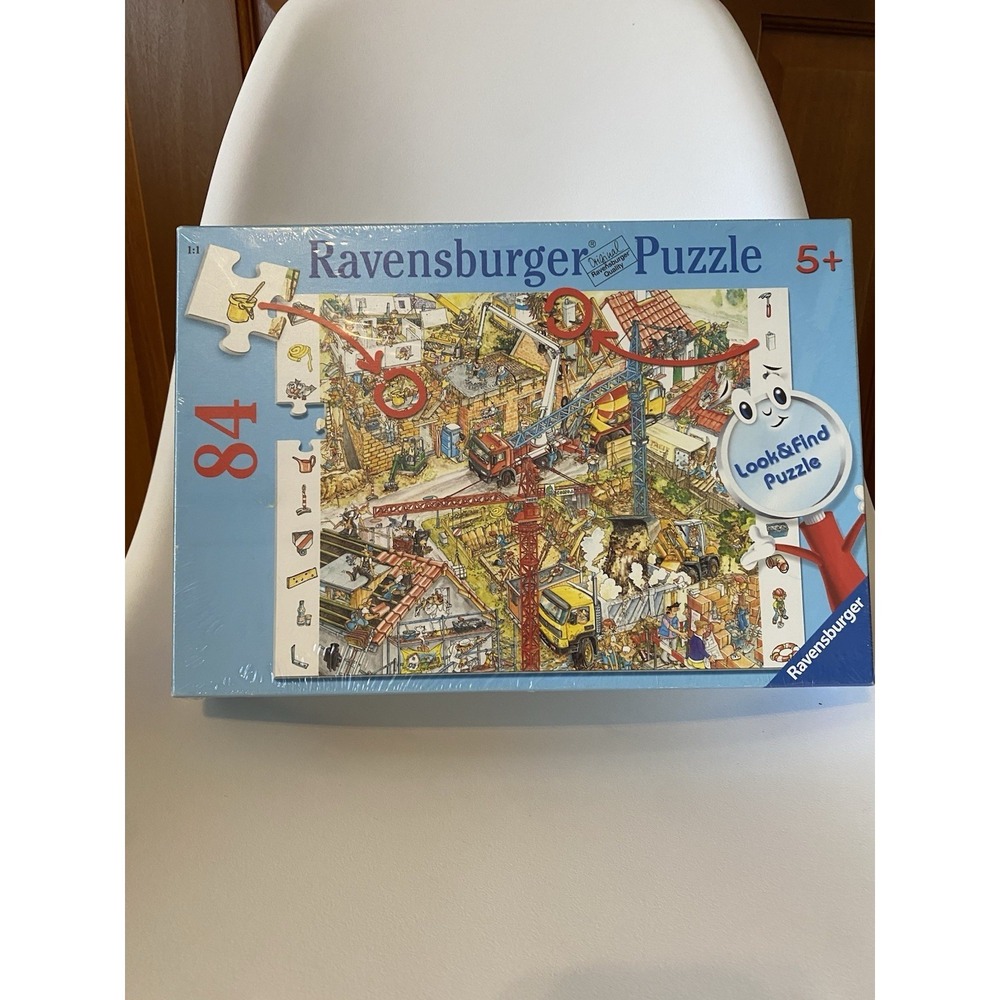 NEW Ravensburger Look & Find 84 Piece Puzzle Building Site Boy Construction Gift